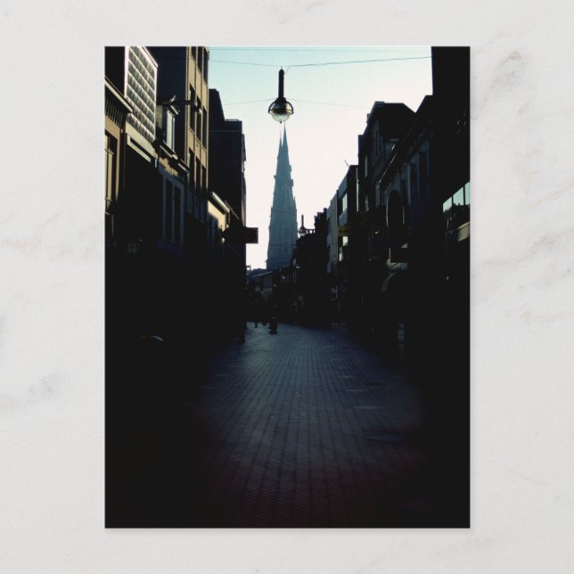 Eindhoven street & Catharinakerk, Netherlands Postcard (Front)