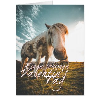 Einen schönen Valentinstag mit schauendem Pferd Card