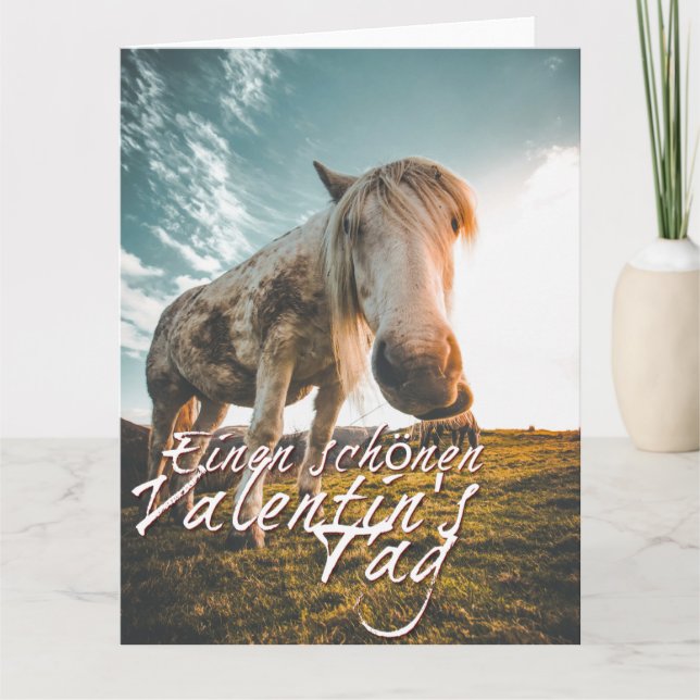 Einen schönen Valentinstag mit schauendem Pferd Card (Front)
