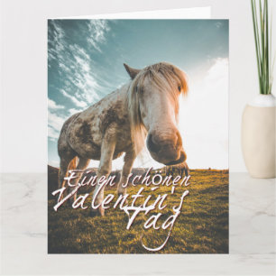 Einen schönen Valentinstag mit schauendem Pferd Card