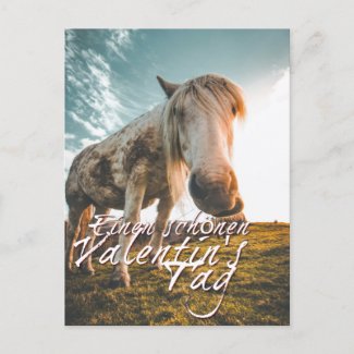 Einen schönen Valentinstag mit schauendem Pferd Holiday Postcard