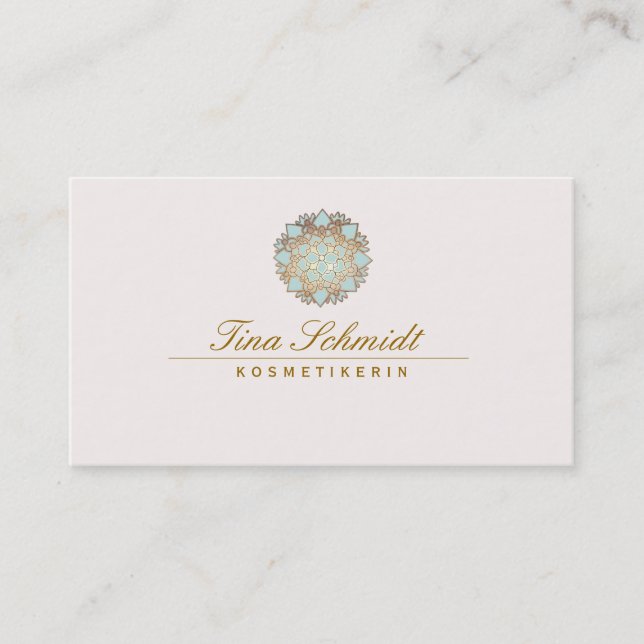 Einfache Elegante Blue Lotus Blume Business Card (Front)