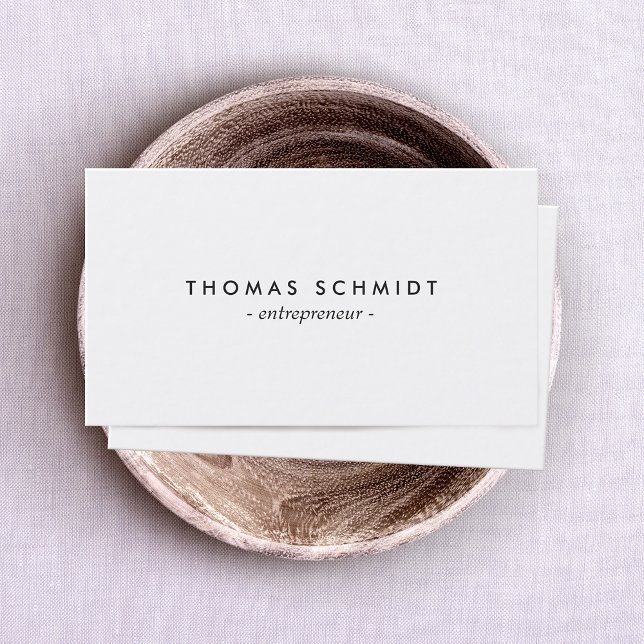 Einfache Minimalist solide Weiß  berufliche Business Card (Creator Uploaded)
