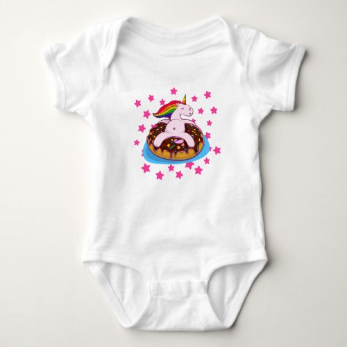 Einhorn Gift Rainbow Fantasy Donut Chillen Baby Bodysuit