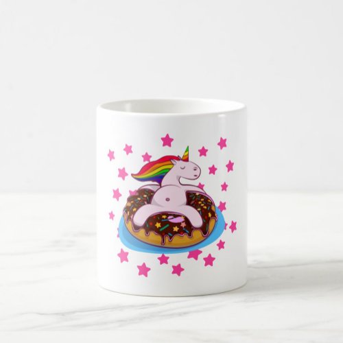 Einhorn Gift Rainbow Fantasy Donut Chillen Coffee Mug