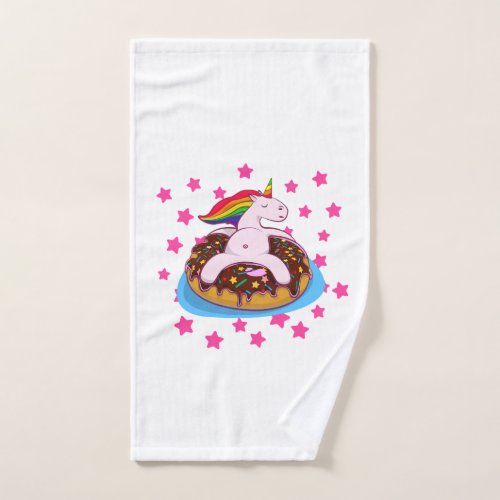 Einhorn Gift Rainbow Fantasy Donut Chillen Hand Towel