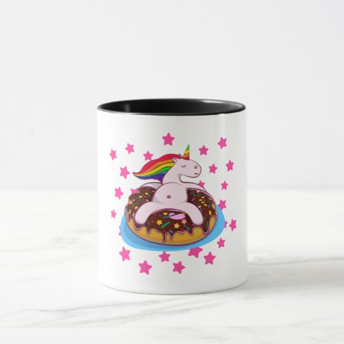 Einhorn Gift Rainbow Fantasy Donut Chillen Mug