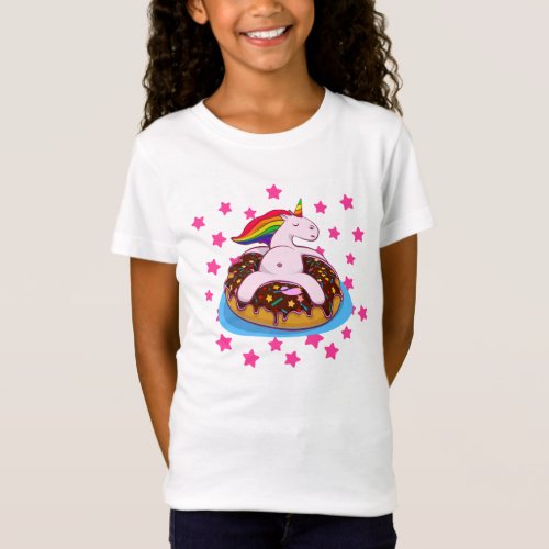 Einhorn Gift Rainbow Fantasy Donut Chillen T_Shirt