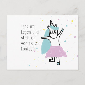 Einhorn - Postkarte Postcard