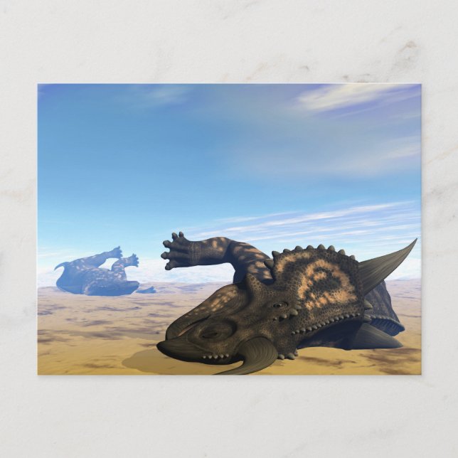 Einiosaurus dinosaurs dead postcard (Front)