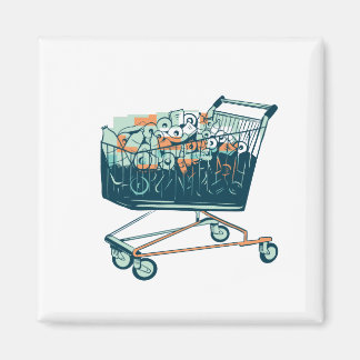 Einkaufwagen mit Klopapier Magnet