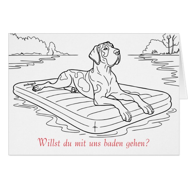 Einladung zum Baden gehen mit Deutscher Dogge  (Front Horizontal)