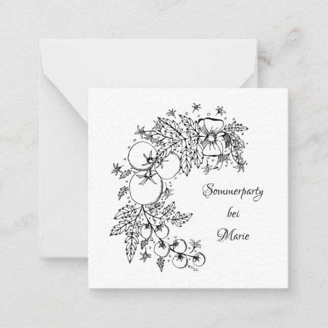 Einladung zur Sommerparty - Text anpassbar  Note Card (Front)