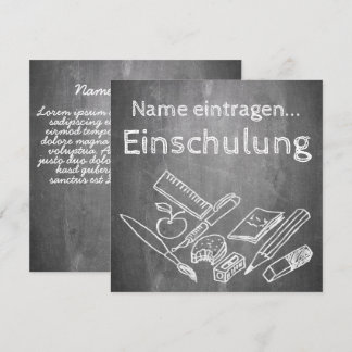Einladungskarte zur Einschulung im Tafelstil 002