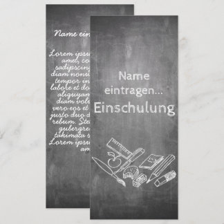 Einladungskarte zur Einschulung im Tafelstil 002