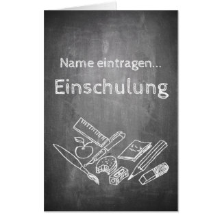 Einladungskarte zur Einschulung im Tafelstil 002 Card