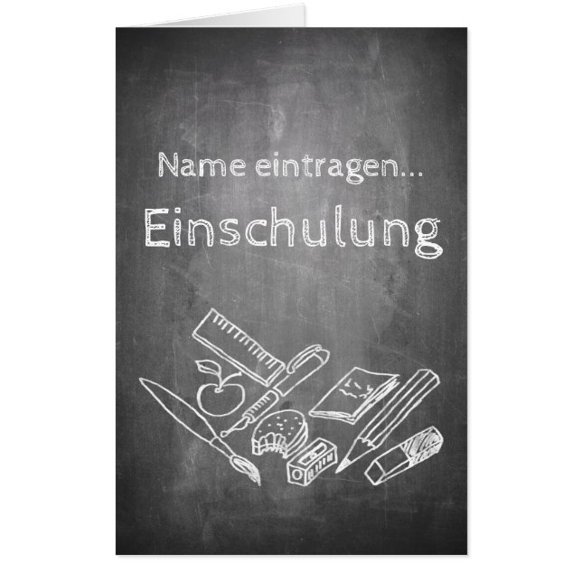 Einladungskarte zur Einschulung im Tafelstil 002 Card (Front)