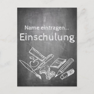 Einladungskarte zur Einschulung im Tafelstil 002 Holiday Postcard