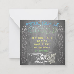Einladungskarte zur Einschulung im Tafelstil Note Card