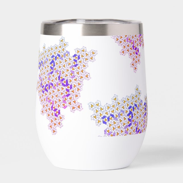 Einstein aperiodic tiling "Miami" Thermal Wine Tumbler (Back)
