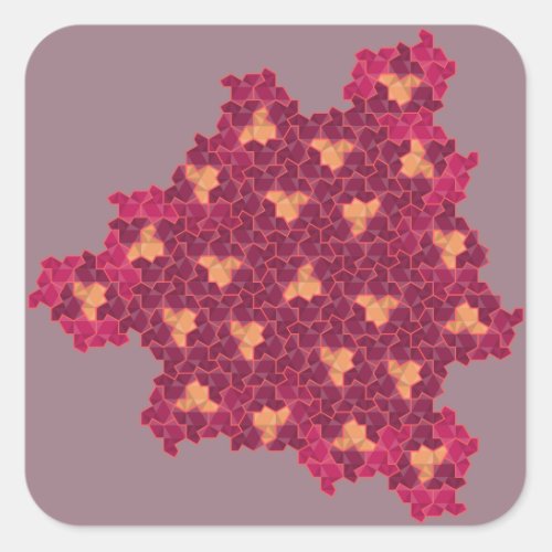 Einstein aperiodic tiling pomegranate square sticker