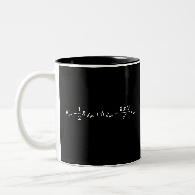 Einstein field equation of general relativity Two-Tone coffee mug (Left)