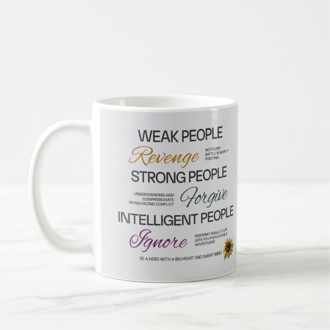 Einstein Motivational Quote Forgive Ignore Growth Coffee Mug (Left)