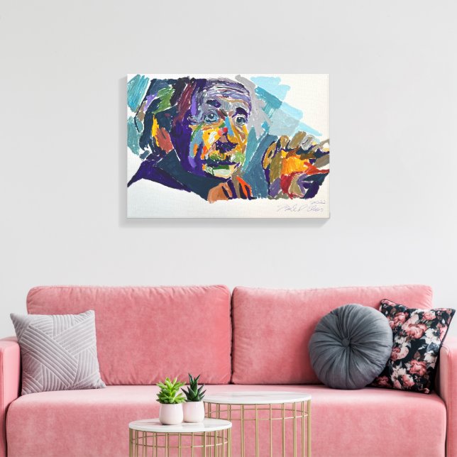 Einstein Painted by Mark Elsen Canvas Print (Insitu(LivingRoom))
