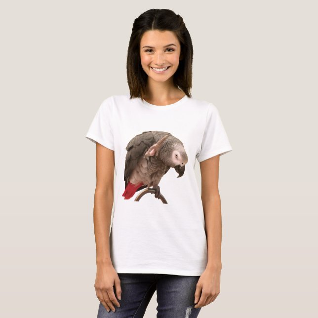 Einstein Parrot Waving T-Shirt (Front Full)