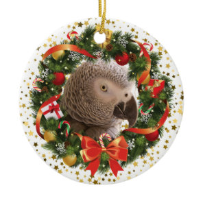 Einstein Parrot Wreath Ornament