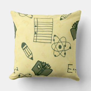 Einstein Pattern - Cool Seamless Math Pattern Throw Pillow