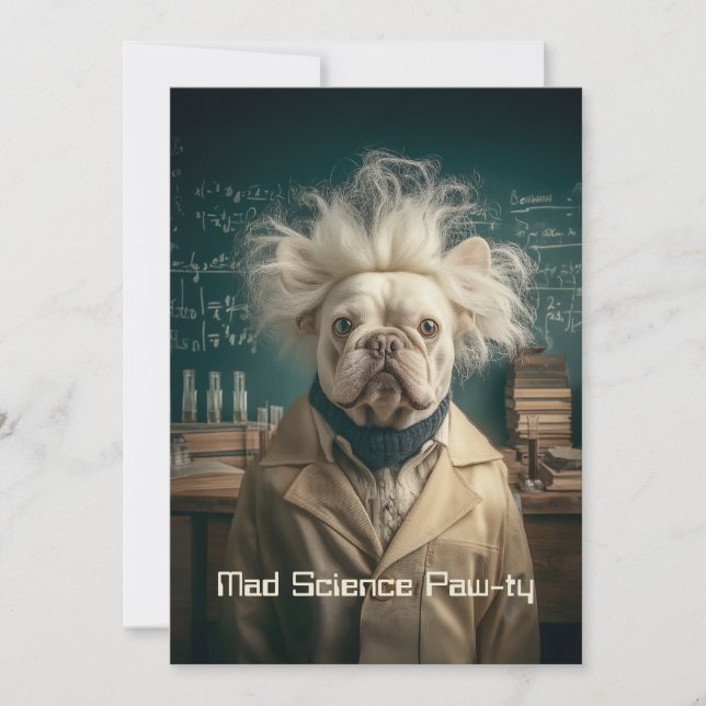 Einstein Pup in Lab Coat Invitation (Front)