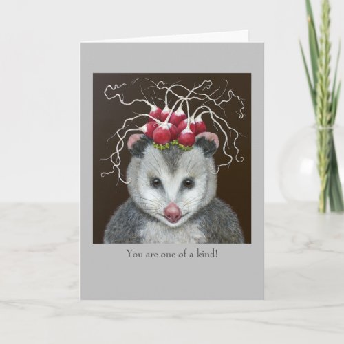 Einstein the opossum card