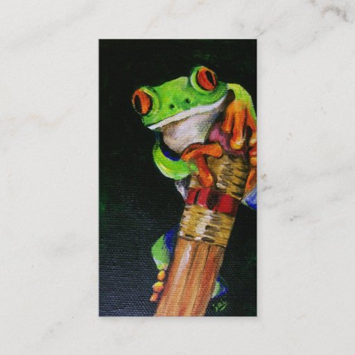 Customizable Einstein the Red-Eyed Tree Frog Business Cards