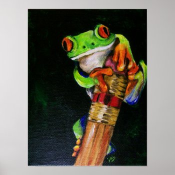Einstein The Red-eyed Tree Frog Fine Art Prints by jaisjewels at Zazzle