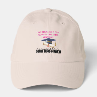 Einstein's graduation motto putty performance cap