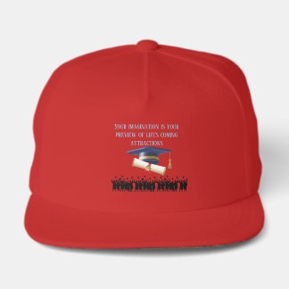Einstein's graduation motto red snap back hat