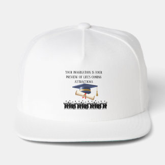 Einstein's graduation motto white snap back hat