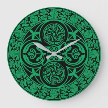Eire Celtic Irish Ambigram Large Clock by thallock at Zazzle