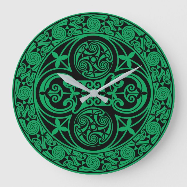 Eire Celtic Irish ambigram Large Clock (Front)