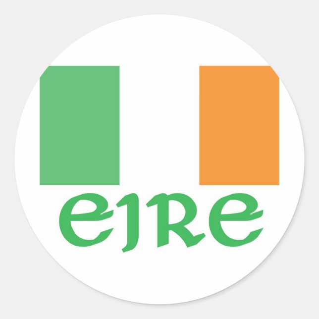 EIRE Irish Flag Classic Round Sticker (Front)