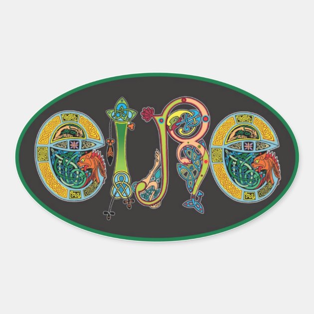 Eire Oval Euro Sticker | Zazzle