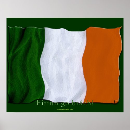 irinn go brch Irish Flag Wall Print