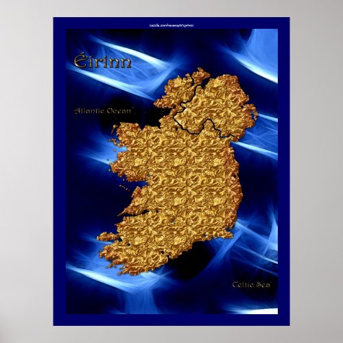 irinn Map of Ireland Art Poster