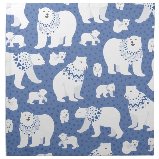 Eisbär Muster Sternchen Napkin (Front)