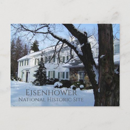 Eisenhower Home Winter Gettysburg PA Postcard