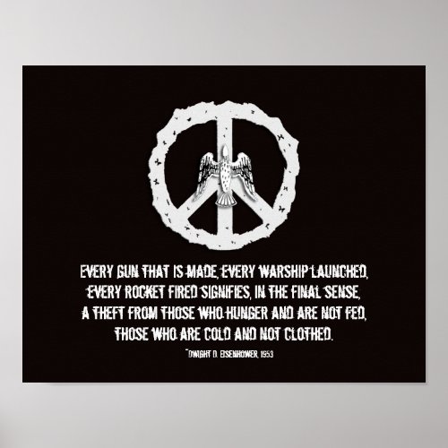 Eisenhower Quotation Peace Poster Print