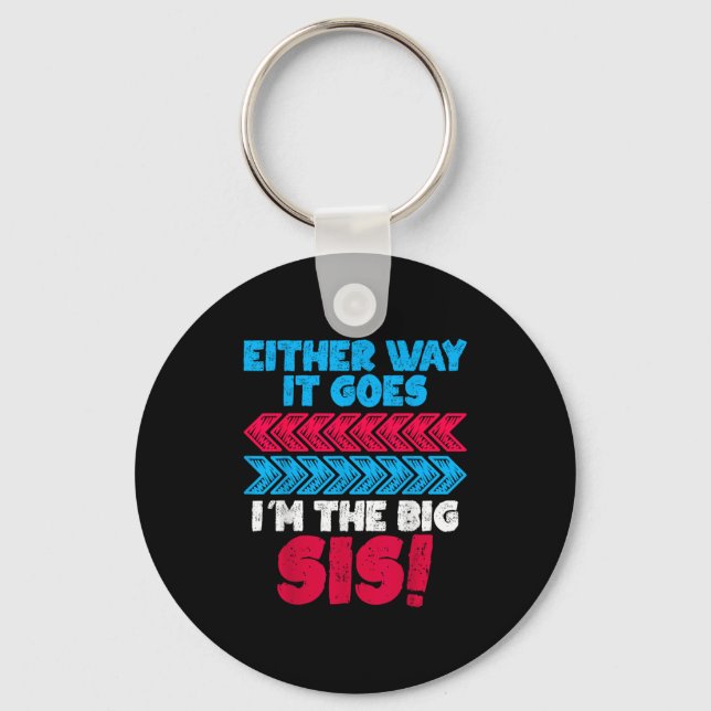 Either Way I’m In Charge Funny Confident Sibling A Keychain (Front)