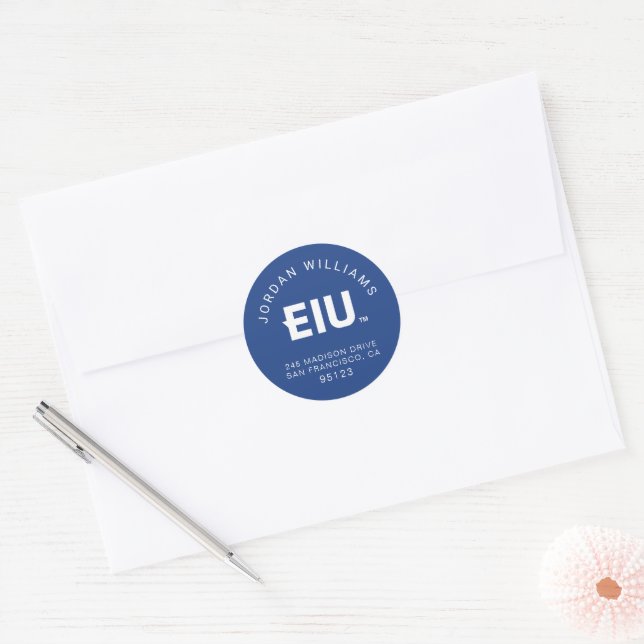 EIU Block Letter Classic Round Sticker (Envelope)