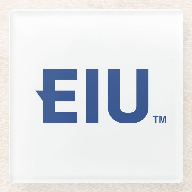 EIU Block Letter Glass Coaster (Front)